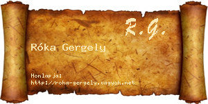 Róka Gergely névjegykártya